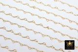 925 Sterling Silver Bar Jewelry Chains, 14 K Gold Filled U Bars and CH# 823, Wavy Unfinished Chain