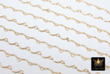 925 Sterling Silver Bar Jewelry Chains, 14 K Gold Filled U Bars and CH# 823, Wavy Unfinished Chain
