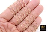 14 K Gold Filled Bar Jewelry Chains, U Bars and Rolo CH# 723, Wavy Unfinished Chain