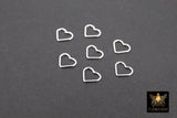925 Sterling Silver Heart Charms, 7 mm Silver Soldered Links # 2203, Jewelry Rings
