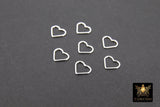 925 Sterling Silver Heart Charms, 7 mm Silver Soldered Links #2203, Jewelry Rings