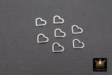 925 Sterling Silver Heart Charms, 7 mm Silver Soldered Links # 2203, Jewelry Rings
