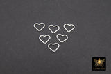 925 Sterling Silver Heart Charms, 7 mm Silver Soldered Links #2203, Jewelry Rings