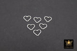 925 Sterling Silver Heart Charms, 7 mm Silver Soldered Links # 2203, Jewelry Rings