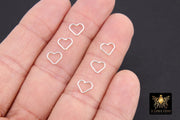 925 Sterling Silver Heart Charms, 7 mm Silver Soldered Links #2197, Jewelry Rings