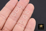 925 Sterling Silver Heart Charms, 7 mm Silver Soldered Links #2203, Jewelry Rings