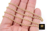 14 K Gold Filled Rolo Chains, 3.7 mm Thick Unfinished Rolo CH# 764, Belcher By The Foot
