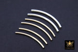 14 K Gold Filled Tube Beads, 925 Sterling Silver Curved Beads #3190, 20 mm 30 mm 34 mm 35 mm 40 mm