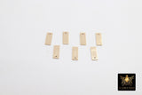 925 Sterling Silver Rectangle Charms, Gold Quality Tags #2821, 3 x 8 mm 14 K Gold Filled Stamped 14 20