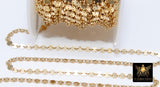 14 K Gold Filled Disc Jewelry Chains, 14 20 Gold Round 4 mm Flat Coin Disc CH# 735, Unfinished Long and Short Chain