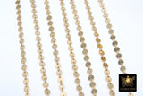 14 K Gold Filled Disc Jewelry Chains, 14 20 Gold Round 4 mm Flat Coin Disc CH #735, Unfinished Long and Short Chain