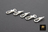 925 Sterling Silver Swivel Clasp, 6 x 17 mm Push Clasp #2803, Stamped 925 Fob Clasp