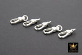 925 Sterling Silver Swivel Clasp, 6 x 17 mm Push Clasp #2803, Stamped 925 Fob Clasp
