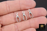 925 Sterling Silver Swivel Clasp, 6 x 17 mm Push Clasp #2803, Stamped 925 Fob Clasp