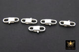 925 Sterling Silver Lobster Clasps, Silver Oval Long Clasps # 2820, Stamped 6 x 14 mm