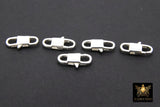 925 Sterling Silver Lobster Clasps, Silver Oval Long Clasps #2820, Stamped 6 x 14 mm