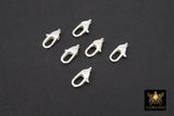 925 Sterling Silver Lobster Clasps, Silver Oval Long Clasps # 2814, Stamped 6 x 12 mm