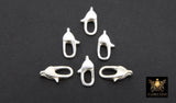 925 Sterling Silver Lobster Clasps, Silver Oval Long Clasps #2814, Stamped 6 x 12 mm