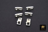 925 Sterling Silver Lobster Clasps, Silver Rectangle Shape Clasps # 2815, 6 x 12 mm Stamped