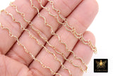 925 Sterling Silver Bar Jewelry Chains, 14 K Gold Filled U Bars and CH# 823, Wavy Unfinished Chain
