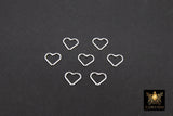 925 Sterling Silver Heart Charms, 7 mm Silver Soldered Links #2203, Jewelry Rings