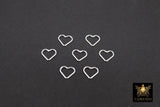 925 Sterling Silver Heart Charms, 7 mm Silver Soldered Links # 2203, Jewelry Rings