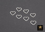 925 Sterling Silver Heart Charms, 7 mm Silver Soldered Links #2203, Jewelry Rings