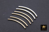 14 K Gold Filled Tube Beads, 925 Sterling Silver Curved Beads #3190, 20 mm 30 mm 34 mm 35 mm 40 mm