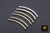 14 K Gold Filled Tube Beads, 925 Sterling Silver Curved Beads # 3190, 20 mm 30 mm 34 mm 35 mm 40 mm