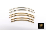 14 K Gold Filled Tube Beads, 925 Sterling Silver Curved Beads #3190, 20 mm 30 mm 34 mm 35 mm 40 mm