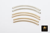 14 K Gold Filled Tube Beads, 925 Sterling Silver Curved Beads # 3190, 20 mm 30 mm 34 mm 35 mm 40 mm