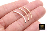 14 K Gold Filled Tube Beads, 925 Sterling Silver Curved Beads #3190, 20 mm 30 mm 34 mm 35 mm 40 mm