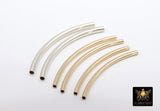 14 K Gold Filled Tube Beads, 925 Sterling Silver Curved Beads #3190, 20 mm 30 mm 34 mm 35 mm 40 mm