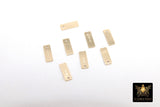 925 Sterling Silver Rectangle Charms, Gold Quality Tags # 2806, 3 x 8 mm 14 K Gold Filled Stamped 14 20
