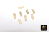 925 Sterling Silver Rectangle Charms, Gold Quality Tags # 2806, 3 x 8 mm 14 K Gold Filled Stamped 14 20