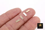 925 Sterling Silver Rectangle Charms, Gold Quality Tags #2821, 3 x 8 mm 14 K Gold Filled Stamped 14 20