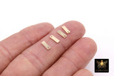 925 Sterling Silver Rectangle Charms, Gold Quality Tags #2806, 3 x 8 mm 14 K Gold Filled Stamped 14 20