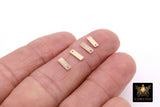 925 Sterling Silver Rectangle Charms, Gold Quality Tags # 2806, 3 x 8 mm 14 K Gold Filled Stamped 14 20