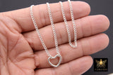 Heart Clasp Choker, Silver Curb Chain Heart Carabiner Clip Choker, Everyday 925 Sterling Silver Link Choker