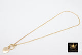 Heart Toggle Necklace, Genuine 14 K Gold Filled Rolo Chain Choker #3426, Everyday 14 20 Chain Link Choker