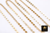 14 K Gold Filled Disc Jewelry Chains, 14 20 Gold Round 4 mm Flat Coin Disc CH# 735, Unfinished Long and Short Chain