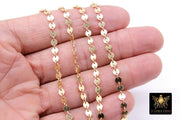 14 K Gold Filled Disc Jewelry Chains, 14 20 Gold Round 4 mm Flat Coin Disc CH# 735, Unfinished Long and Short Chain