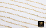 14 K Gold Filled Figure 8 Chains, 3.3 mm Rolo Oval Cable CH# 702, Unfinished Dainty Chain