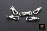 925 Sterling Silver Swivel Clasp, 6 x 17 mm Push Clasp #2803, Stamped 925 Fob Clasp