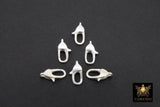 925 Sterling Silver Lobster Clasps, Silver Oval Long Clasps # 2814, Stamped 6 x 12 mm