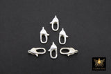 925 Sterling Silver Lobster Clasps, Silver Oval Long Clasps #2814, Stamped 6 x 12 mm