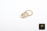 14 K Gold Filled Closed Soldered Rings, 925 Sterling Silver Interlocking Charms #2401, Round Shaped 6 mm 8 mm 10 mm