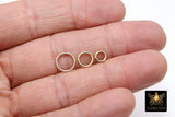 14 K Gold Filled Closed Soldered Rings, 925 Sterling Silver Interlocking Charms # 2401, Round Shaped 6 mm 8 mm 10 mm