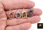Lobster Clasp, Black Micro Pave CZ Double Sided Claw, Cubic Zirconia Large Jewelry Clip #164 - Rose gold / 1 Piece