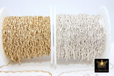 925 Sterling Silver Bar Jewelry Chains, 14 K Gold Filled U Bars and CH# 823, Wavy Unfinished Chain